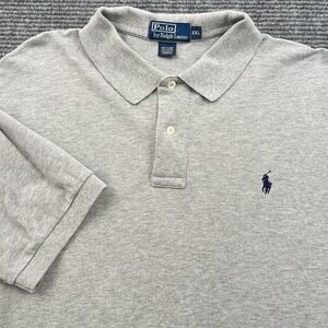Polo Ralph Lauren Men's 2XL Solid Gray Polo Shirt Thick 100% Cotton Pony